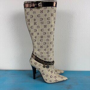 Roca Wear "Naomi" Women's High Heel Boots with Chain Accent Size 8.5